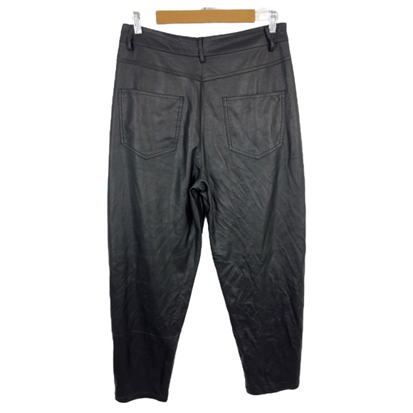 Zara High-Waisted Faux Leather Balloon Barrel Leg Trouser Pants Black 2969/246 M - Picture 8 of 16